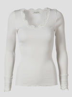 Rosemunde Benita O-neck Lace T-Shirt - New White