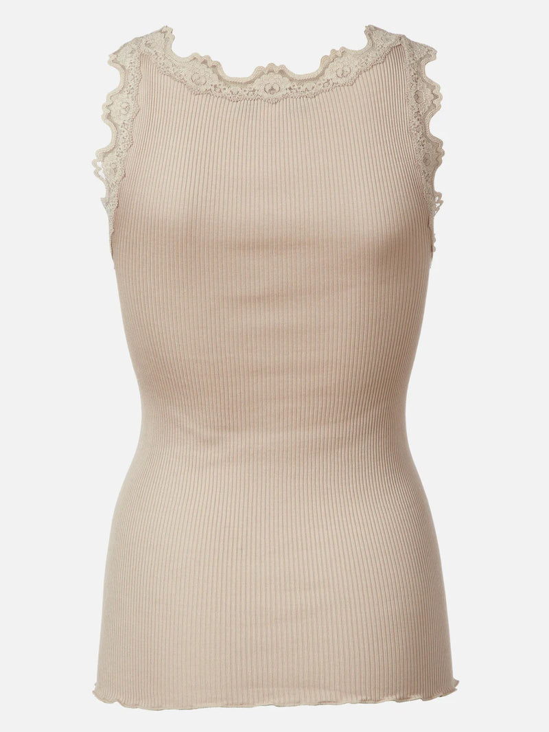 Rosemunde SL U-neck Lace Top - Cacao