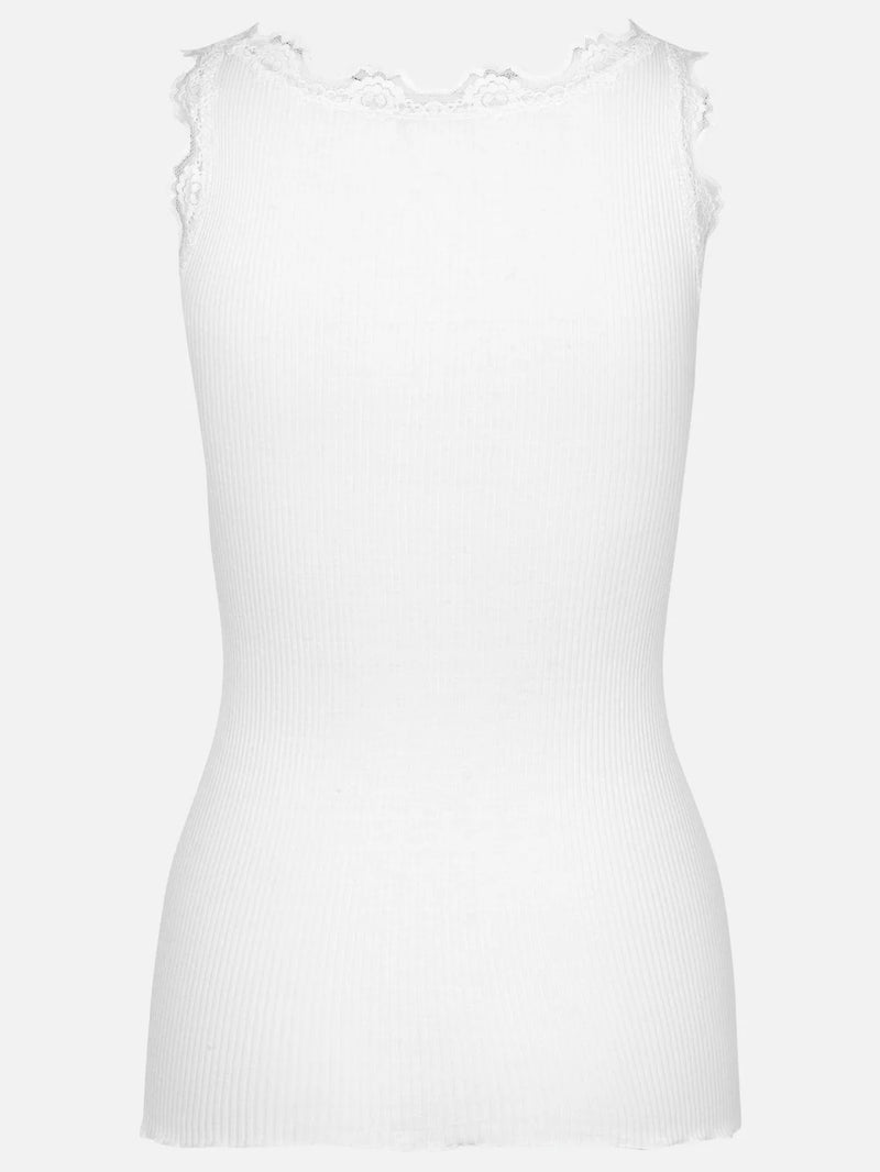 Rosemunde Babette SL U-neck Lace Top - New White