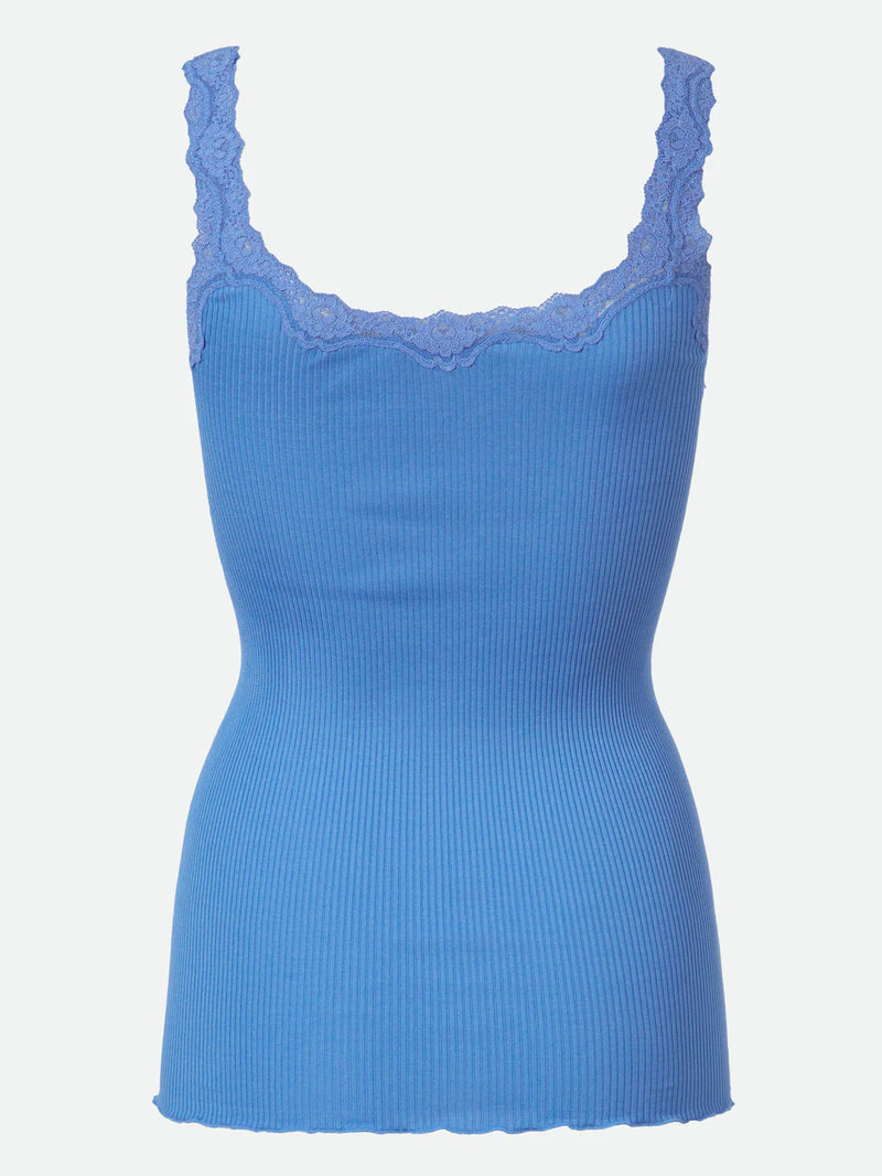 Rosemunde Babette SL Deep Back Lace Top - Blue Heaven