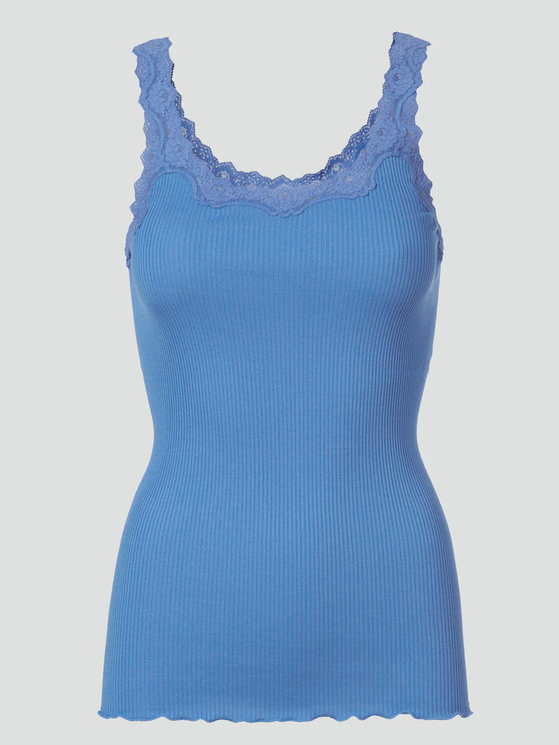 Rosemunde Babette SL Deep Back Lace Top - Blue Heaven