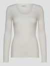 Rosemunde Babette  LS U-Neck Lace T-Shirt - Ivory