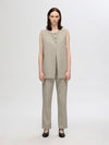 Selected Femme Vivie Straight Leg Trouser - Sandshell/Herringbone