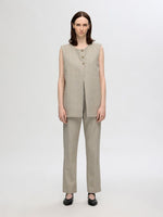 Selected Femme Vivie Straight Leg Trouser - Sandshell/Herringbone