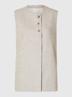 Selected Femme Vivie Waistcoat - Sandshell/Herringbone