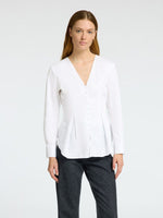 Selected Femme Naja Fitted Buttoned Shirt - White