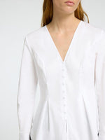 Selected Femme Naja Fitted Buttoned Shirt - White