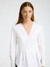 Selected Femme Naja Fitted Buttoned Shirt - White