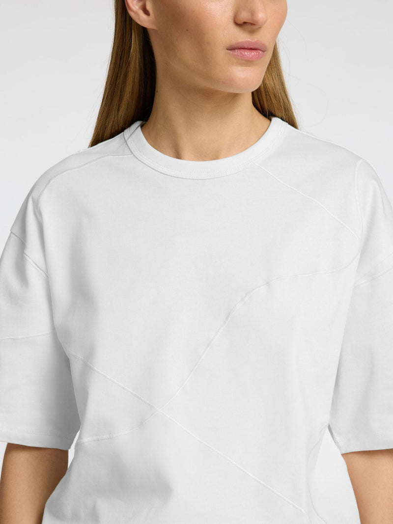 Selected Femme Penny Embroidered T-shirt - Snow White/Birch