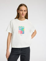 Selected Femme Essential Boxy Printed T-Shirt - Snow White