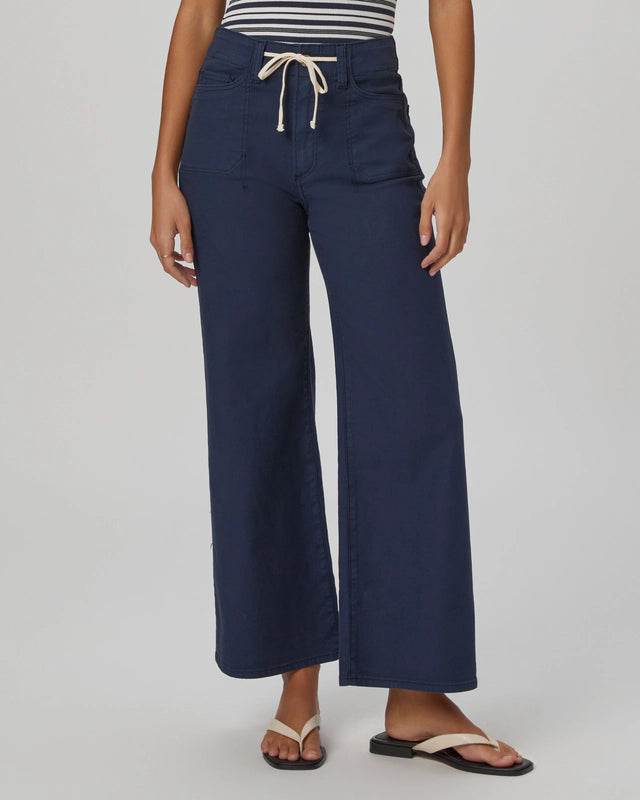 Paige Ari Wide Leg Tie Waist Jeans - Navy