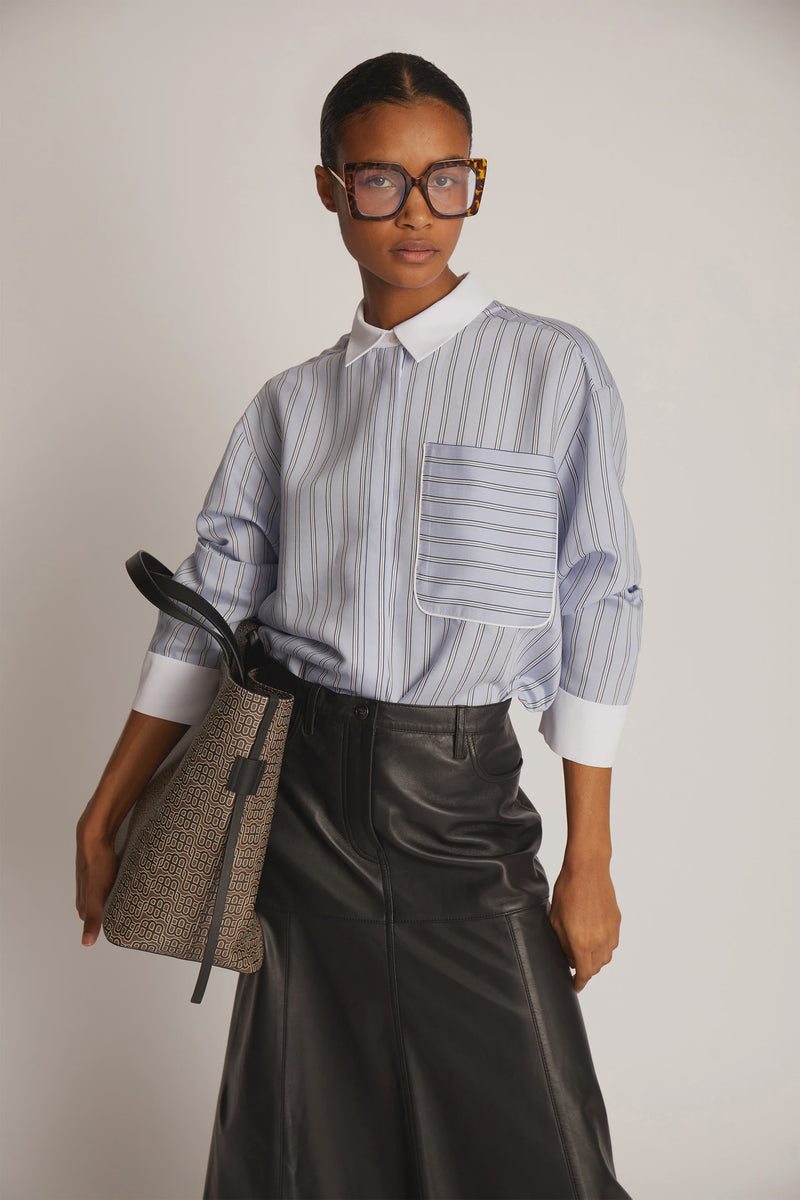 Munthe Tuxilima PinStriped Shirt - Light Blue