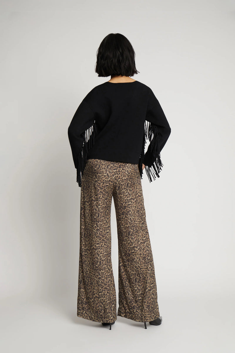 Munthe Tagillu Fringed Knit - Black