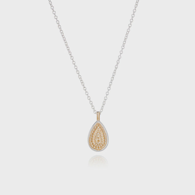 Anna Beck Classic Teardrop Pendant Necklace - Reversible - Gold/Silver