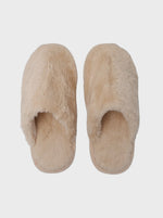 Black Colour Teddy Slippers - Cream