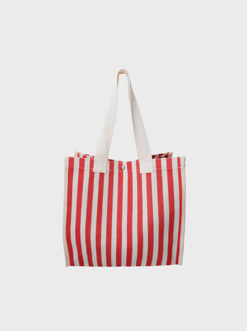 Black Colour Piper Tote Bag - Red Stripe