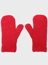 Black Colour Ginger Mittens - Red