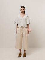 Emin + Paul Split Sleeve Blouse - Sky Jacquard