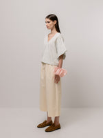 Emin + Paul Split Sleeve Blouse - Sky Jacquard