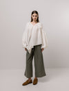 Emin + Paul Volume Sleeve Lace Blouse - White