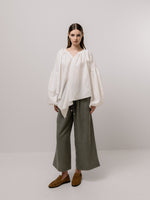 Emin + Paul Volume Sleeve Lace Blouse - White