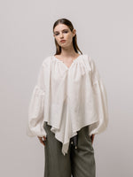 Emin + Paul Volume Sleeve Lace Blouse - White