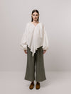 Emin + Paul Volume Sleeve Lace Blouse - White