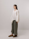 Emin + Paul Volume Sleeve Lace Blouse - White