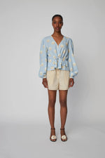 Stella Nova Big Dot Blouse - Light Blue