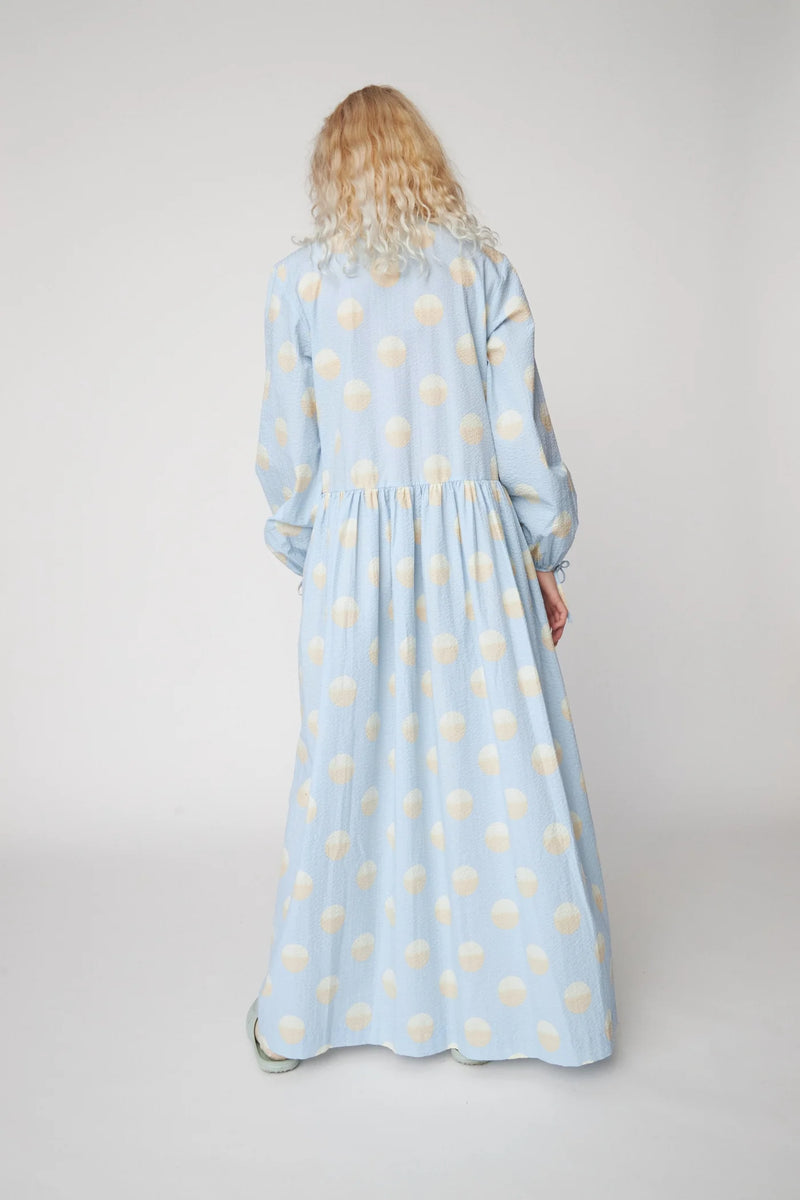 Stella Nova Big Dot Maxi Dress - Light Blue