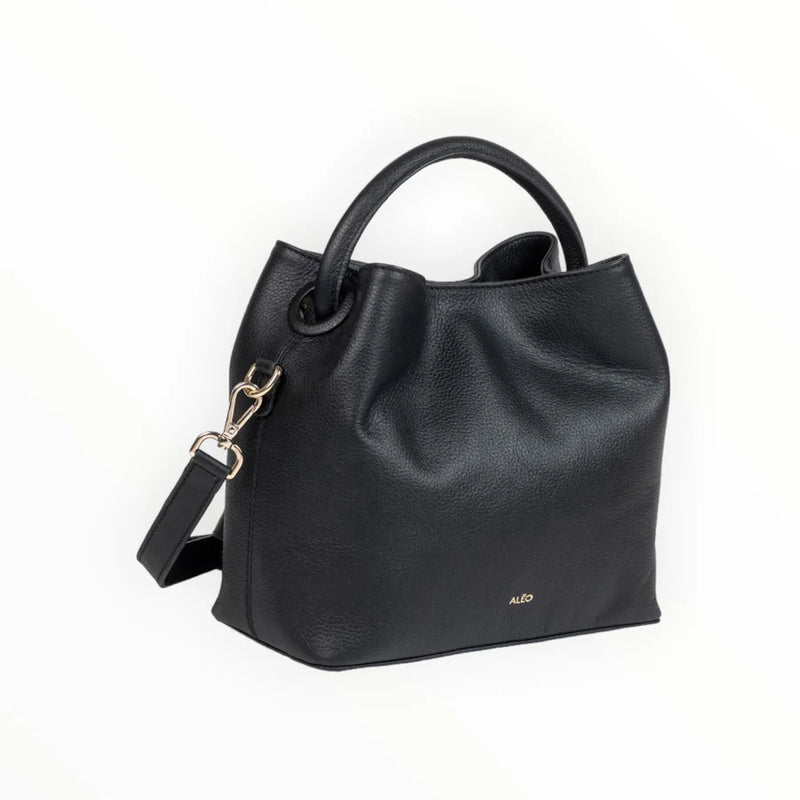 Aleo Bon Bon Leather Bag - Black