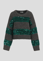 Essentiel Antwerp Group Sequin Sweater - Grey/Green