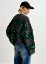 Essentiel Antwerp Group Sequin Sweater - Grey/Green