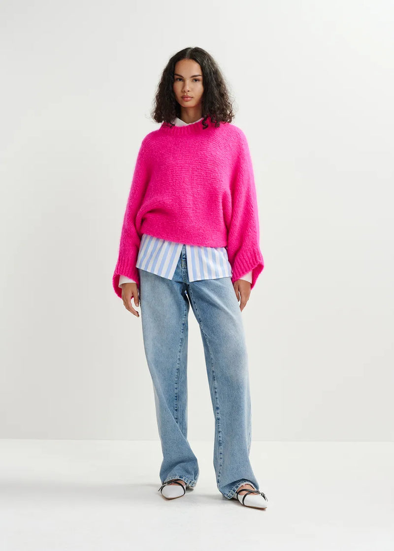 Essentiel Antwerp Hattitude Mohair Blend Knit - Bright Pink