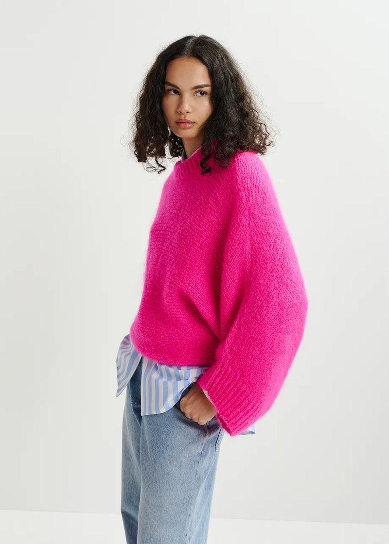 Essentiel Antwerp Hattitude Mohair Blend Knit - Bright Pink