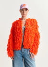 Essentiel Antwerp Hinwood Oversized Loop Knit Jacket - Bright Orange