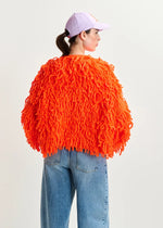 Essentiel Antwerp Hinwood Oversized Loop Knit Jacket - Bright Orange