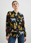 Rails Kate Silk Shirt - Illustrated Animals