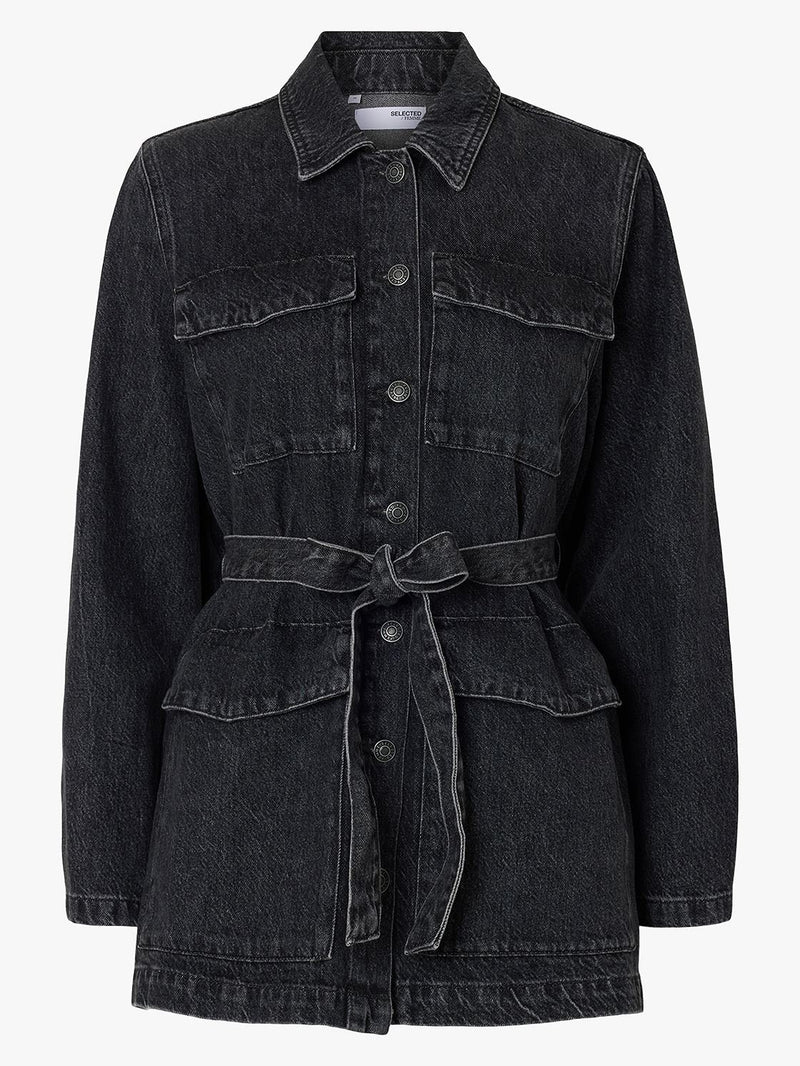 Selected Femme Harper Denim Jacket - Black