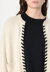 Selected Femme Jilli Knit Detail Cardigan - Birch/Black