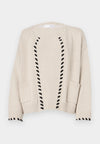 Selected Femme Jilli Knit Detail Cardigan - Birch/Black