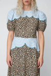 Stella Nova Leopard Midi Dress With Embroidery - Leopard