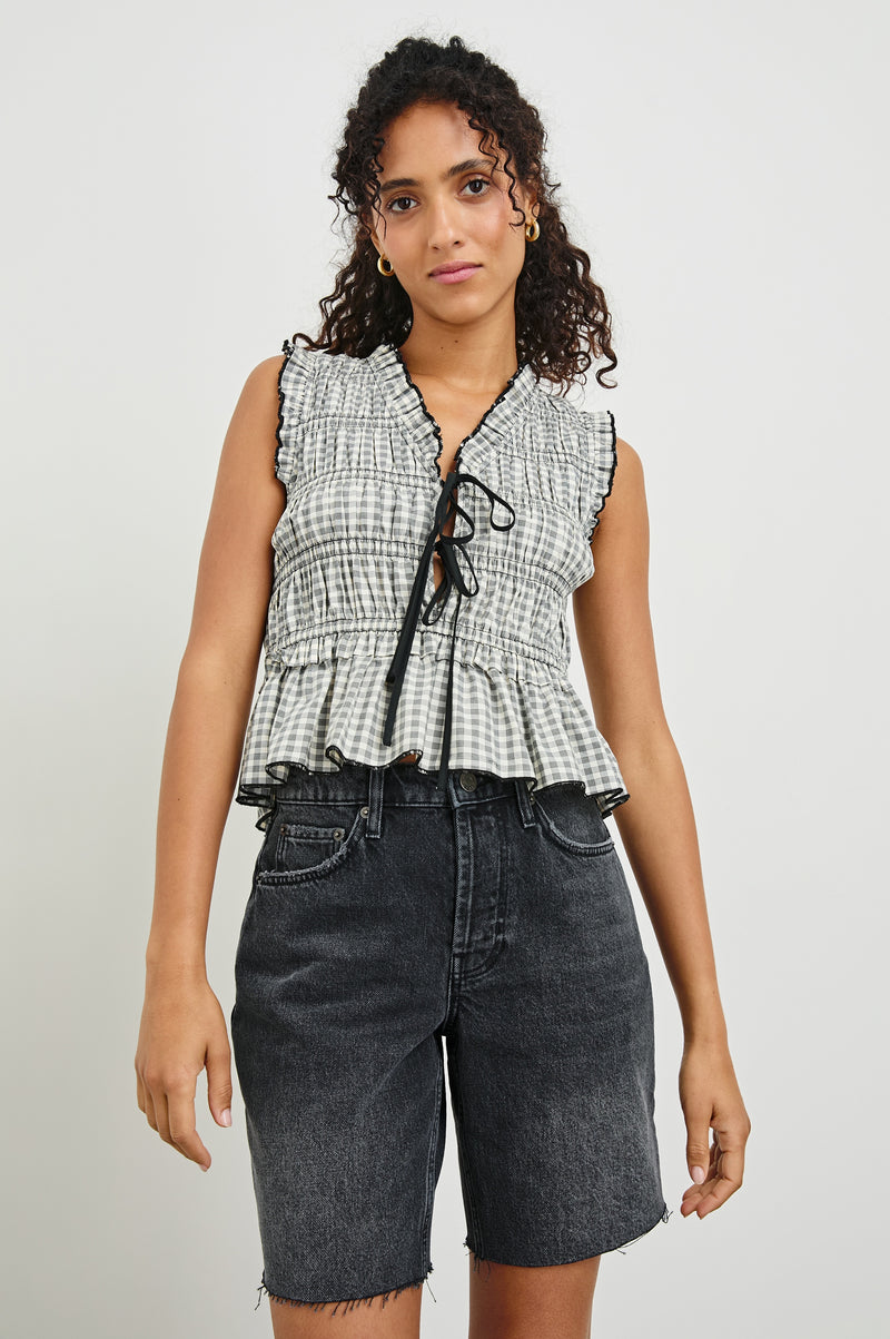 Rails Martine Top - Ivory Jet Gingham