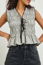 Rails Martine Top - Ivory Jet Gingham