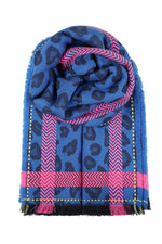 Ombre LEOPARD Scarf - Blues / Pinks