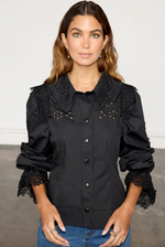 Never Fully Dressed Sicily Embroidered Shirt - Black