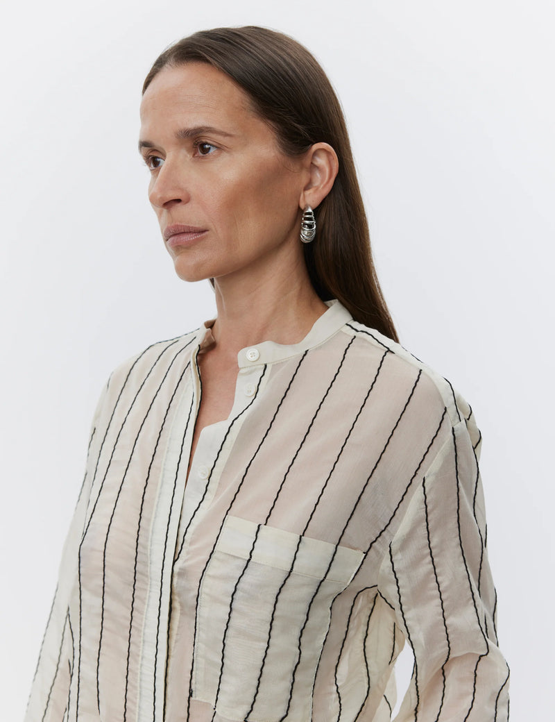 Day Birger Et Mikkelson Yrsa Sheer Stripe Shirt - Pistachio Shell