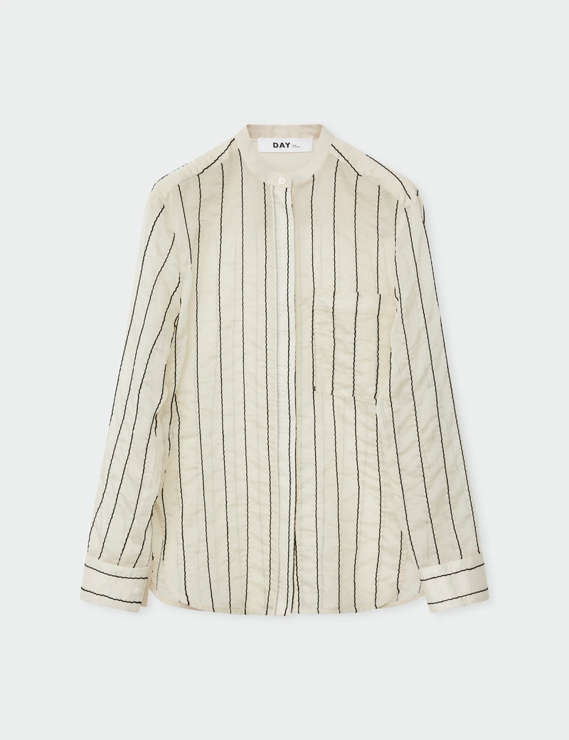 Day Birger Et Mikkelson Yrsa Sheer Stripe Shirt - Pistachio Shell