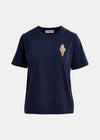 Essentiel Antwerp HiceCream Embroidered T-Shirt  - Dark Sapphire