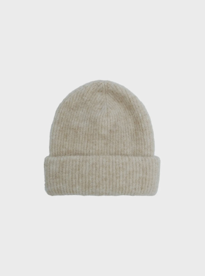 Black Colour Ginger Rib Hat - Natural